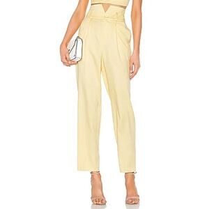 Fleur Du Mal Silk Wool V-Waist Trouser in Sorbetto Yellow Size 2